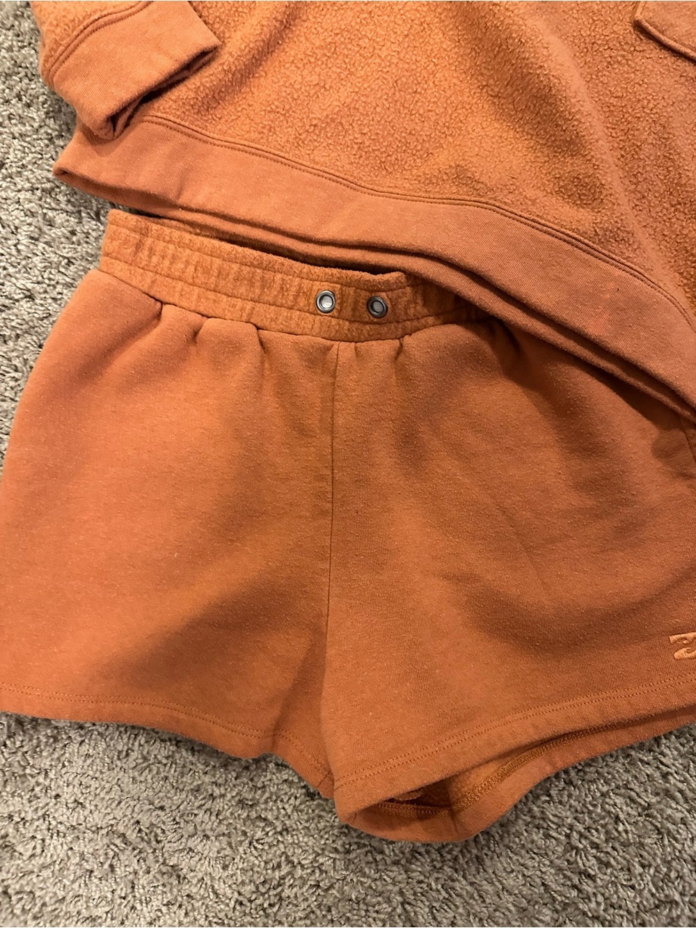 Billabong Women's Rust Orange Lounge Set - Pullover & Shorts - Picture 2 of 3